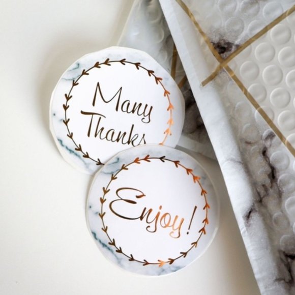 Other - 50 2.5” Marble Thank You Stickers